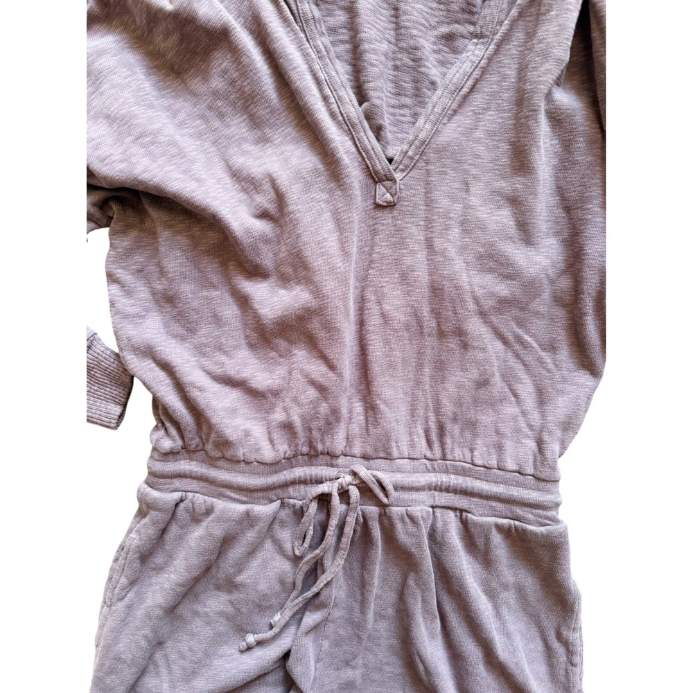 American Eagle Womens Long Sleeve Hooded Romper Purple Slub Knit Small - Picture 7 of 8